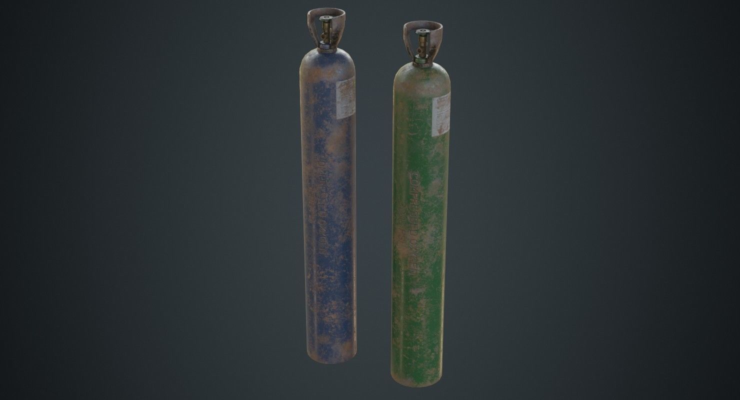 Gas Cylinder 2C Low-poly 3D model_3