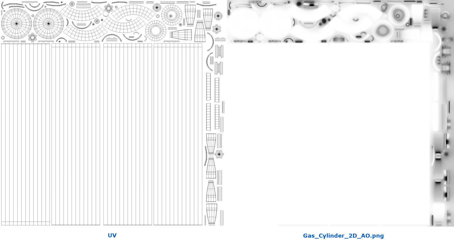 Gas Cylinder 2D Low-poly 3D model_8