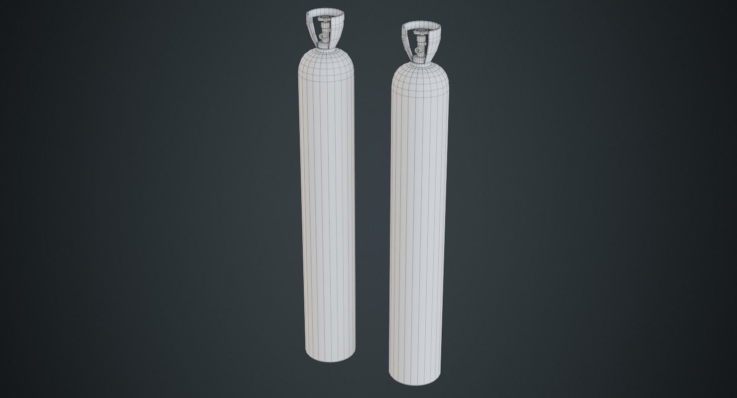 Gas Cylinder 2D Low-poly 3D model_6