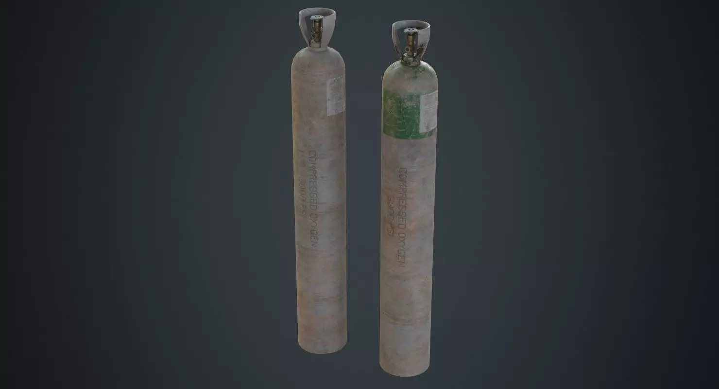 Gas Cylinder 2D Low-poly 3D model_0