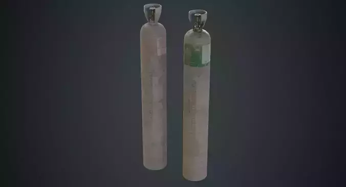Gas Cylinder 2D Low-poly 3D model