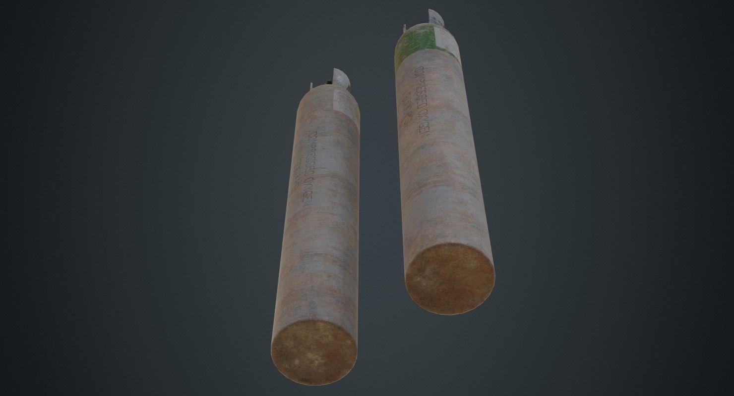 Gas Cylinder 2D Low-poly 3D model_4