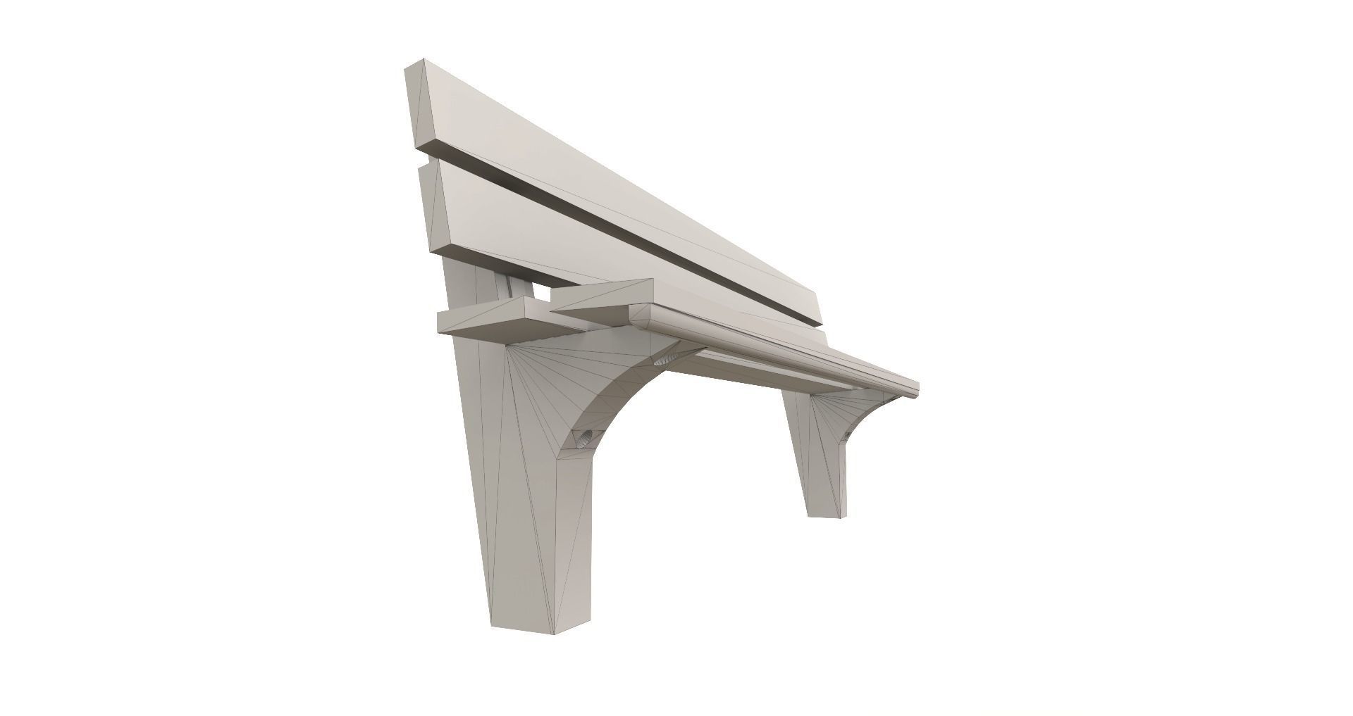 Low-Poly Train Bridge Pack Low-poly 3D model_8