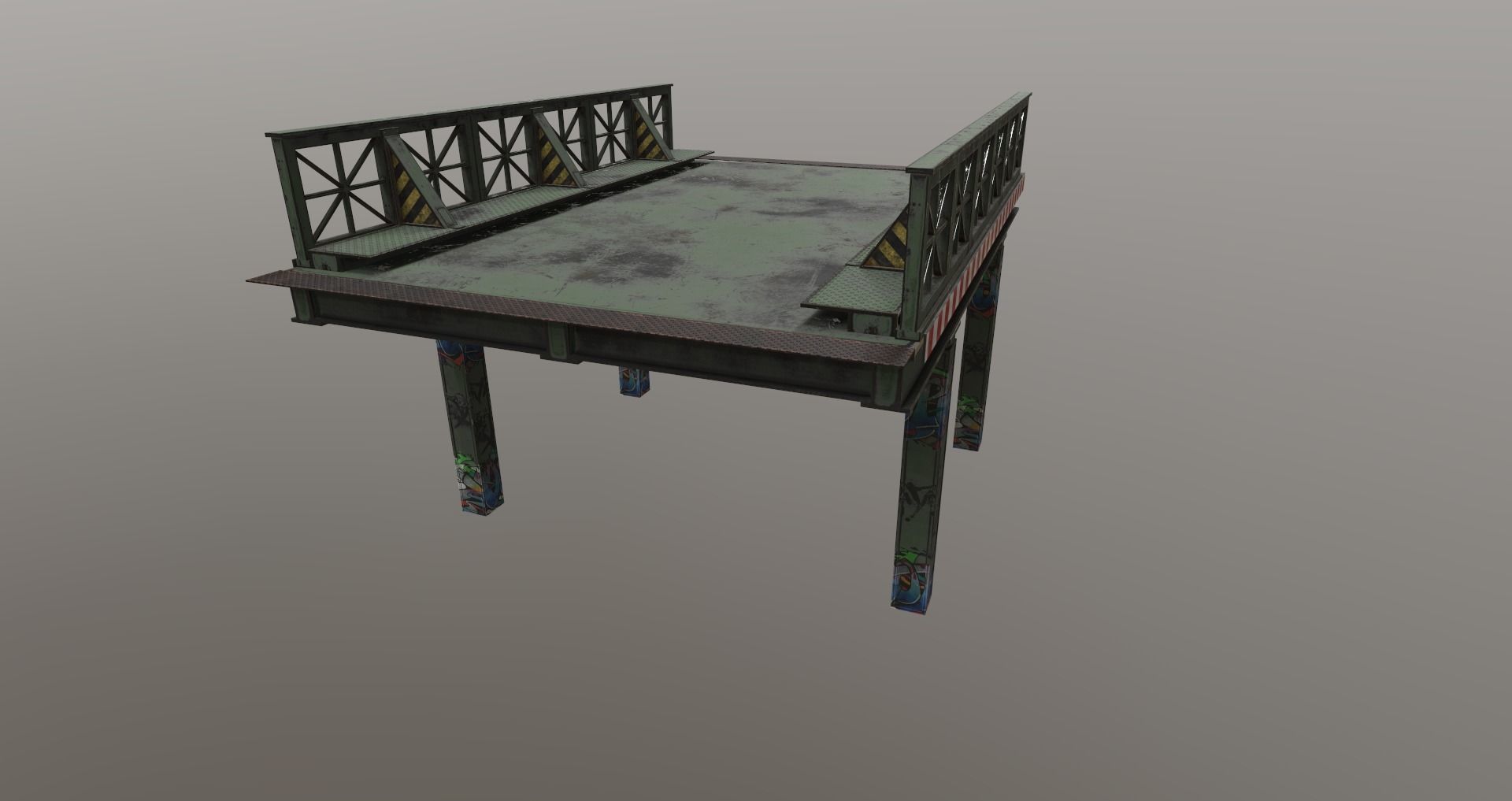 Low-Poly Train Bridge Pack Low-poly 3D model_3