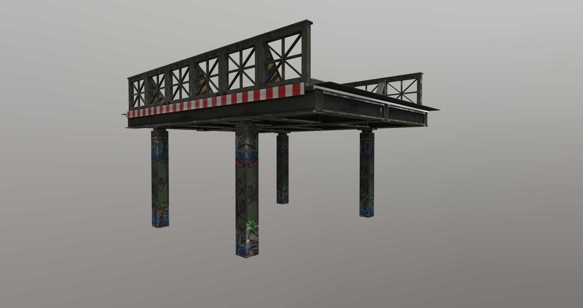 Low-Poly Train Bridge Pack Low-poly 3D model_2