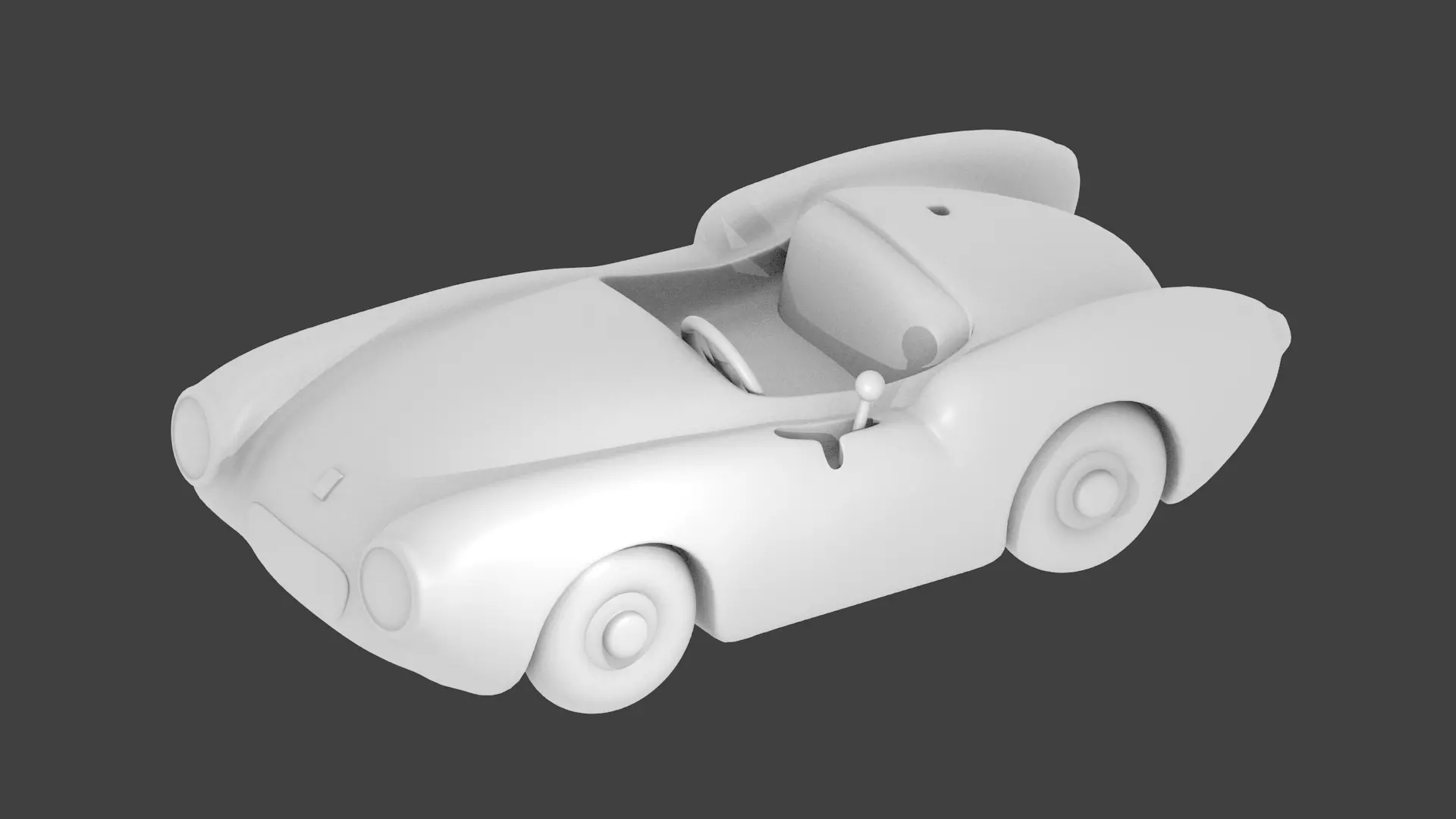 Lowpoly Wind-Up Car-Toy Low-poly 3D model