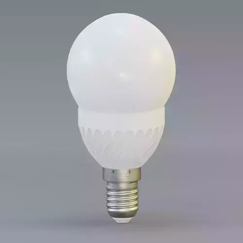 Round twisted LED bulb Low-poly 3D model