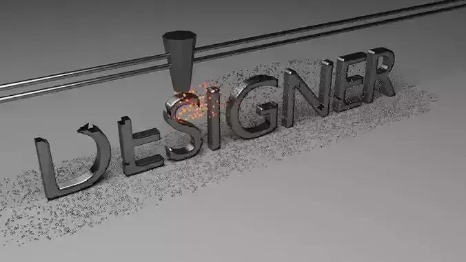 Animation printing metal lettering