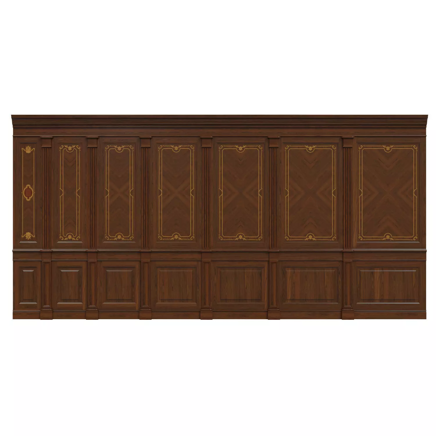 Wood panels with veneer 03 Low-poly 3D model_0