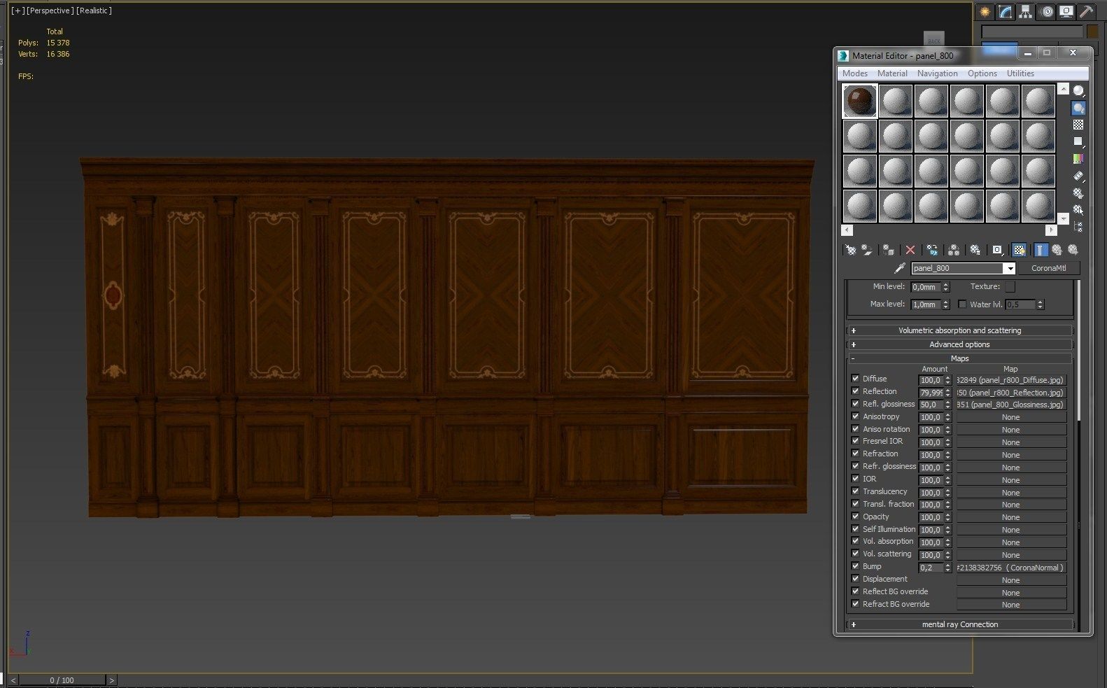 Wood panels with veneer 03 Low-poly 3D model_12