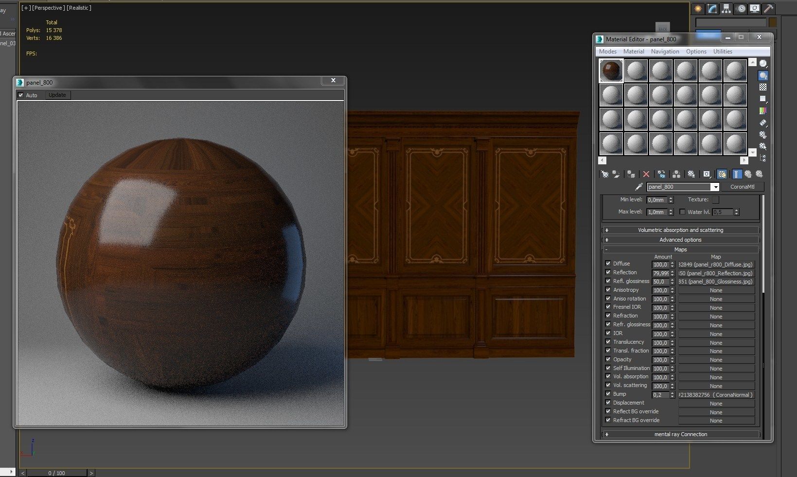 Wood panels with veneer 03 Low-poly 3D model_13