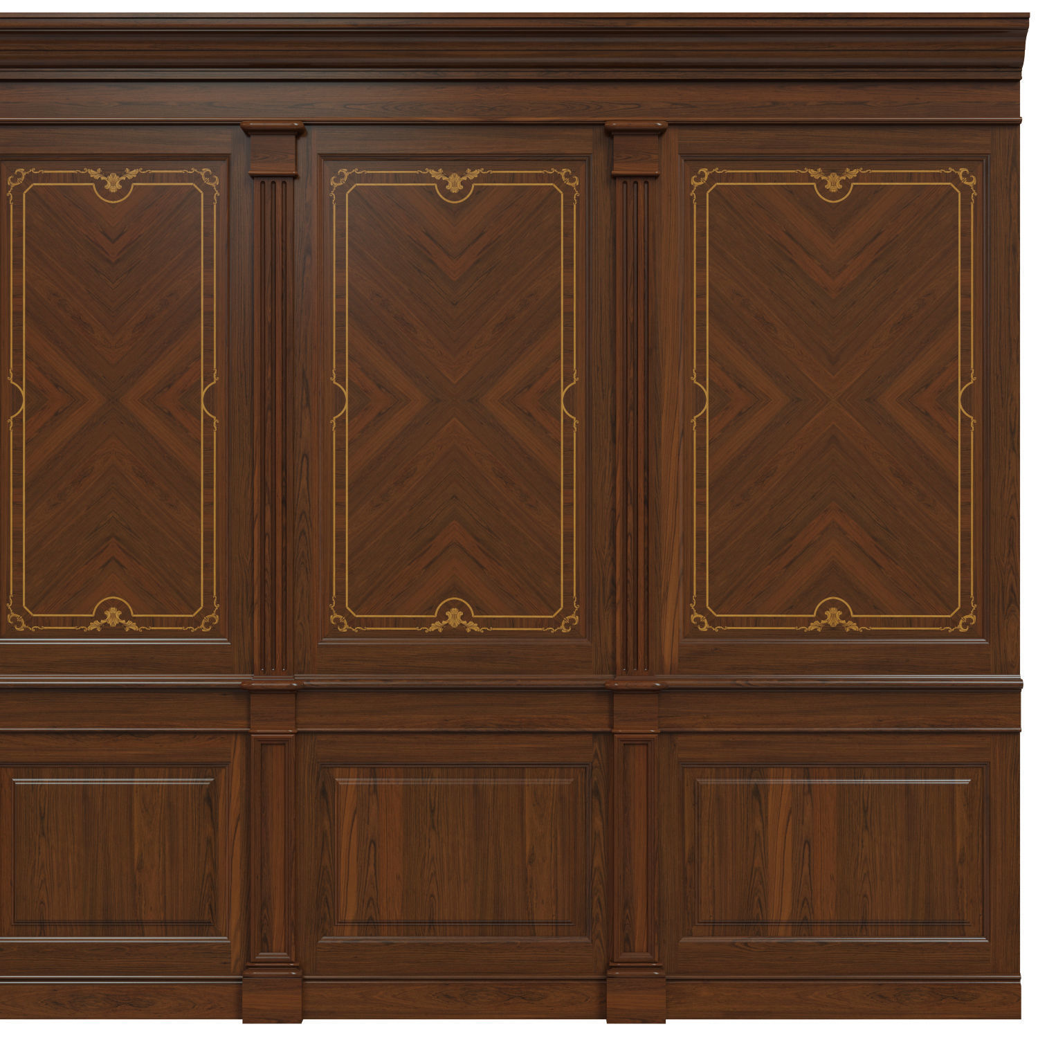 Wood panels with veneer 03 Low-poly 3D model_1