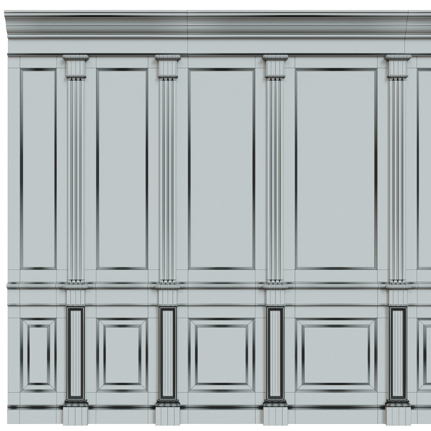 Wood panels with veneer 03 Low-poly 3D model_11