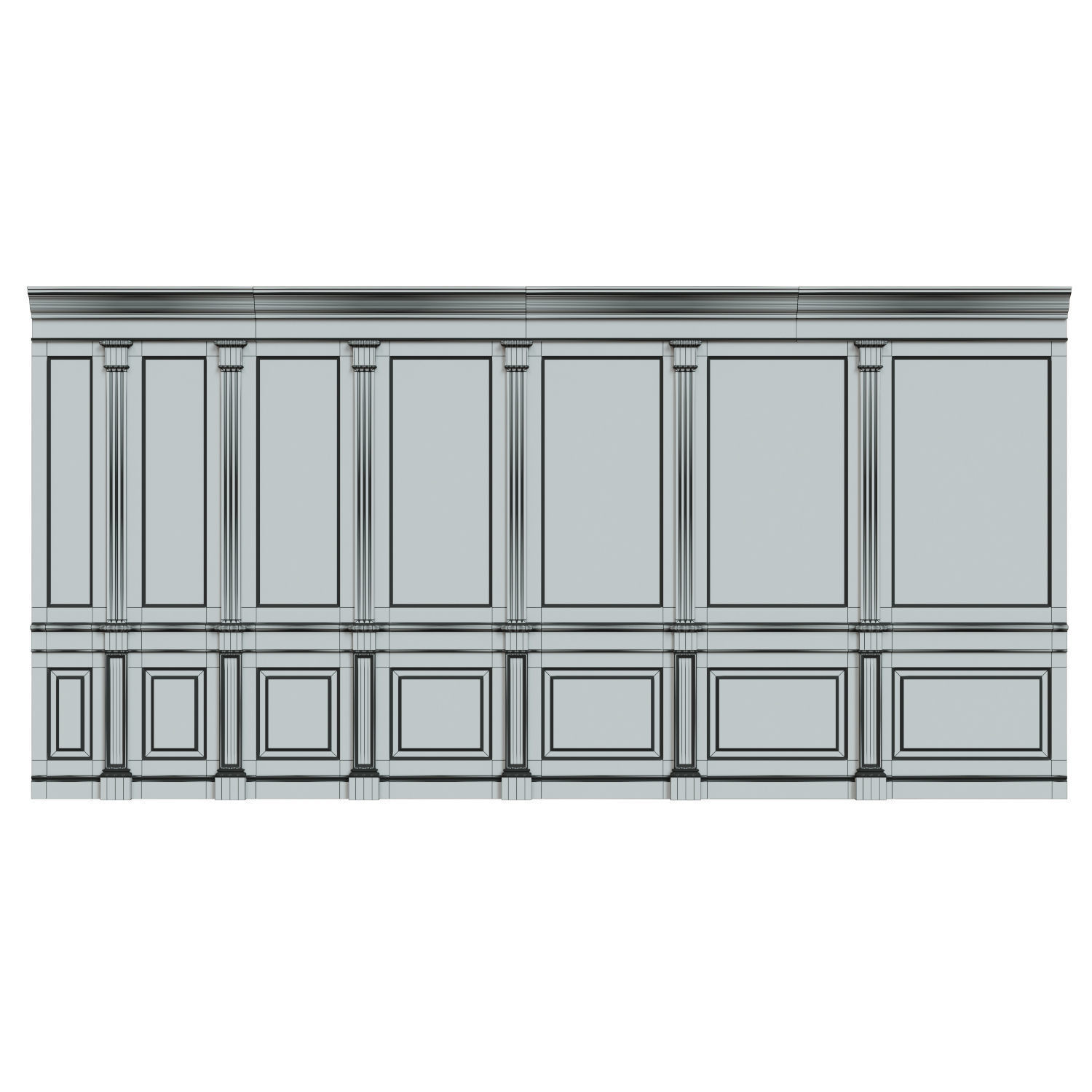 Wood panels with veneer 03 Low-poly 3D model_9