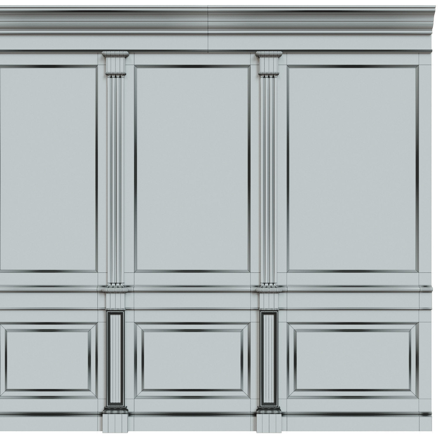 Wood panels with veneer 03 Low-poly 3D model_10