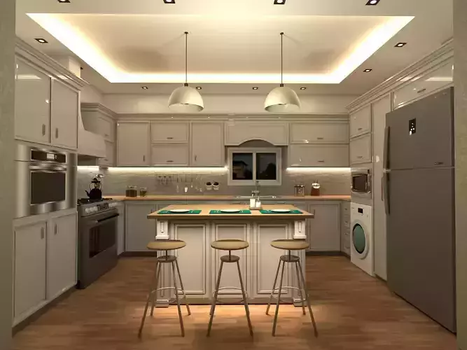 Neo-Classical Kitchen 3D model