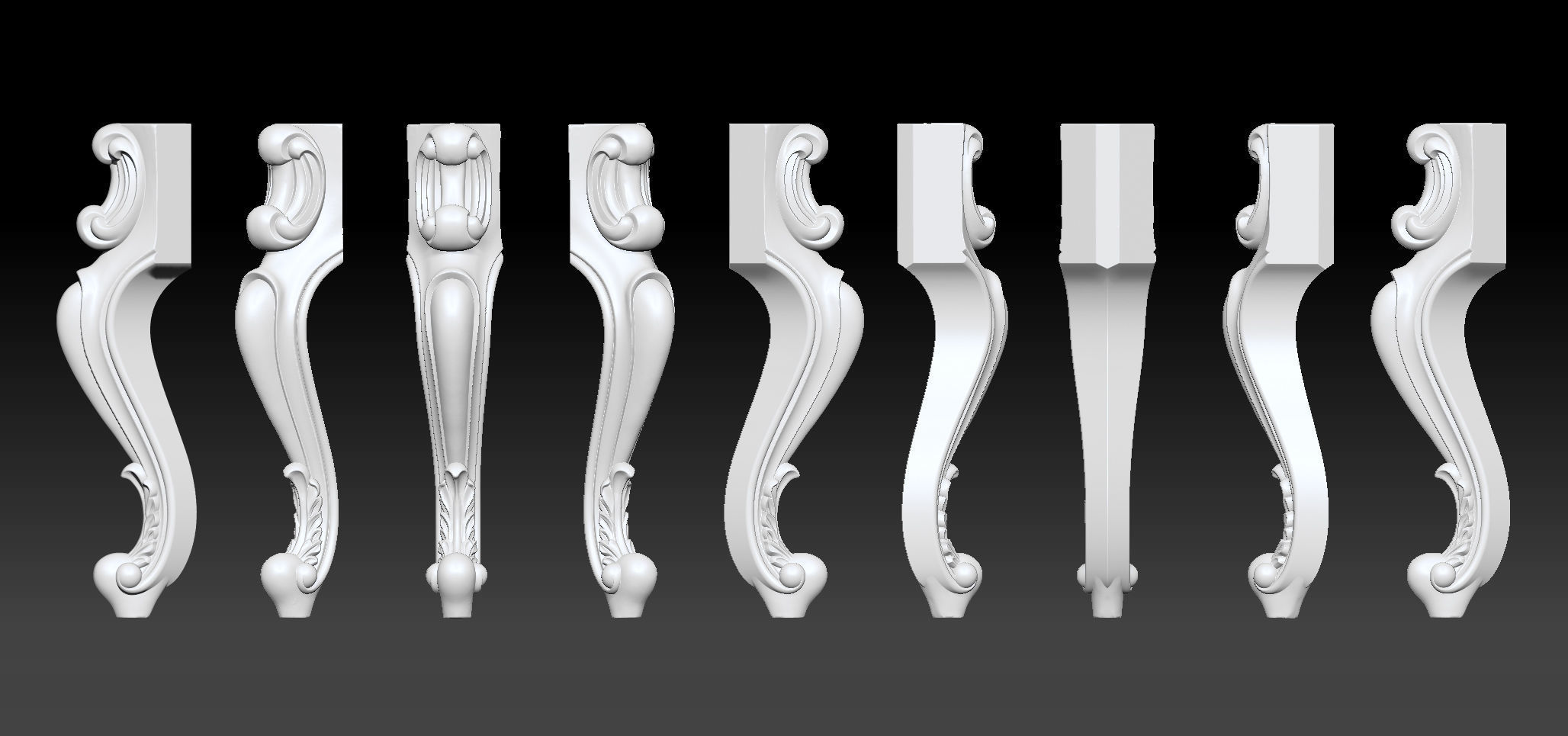 Furniture Legs 3d STL Model Relief for CNC set 015 3D print model_19
