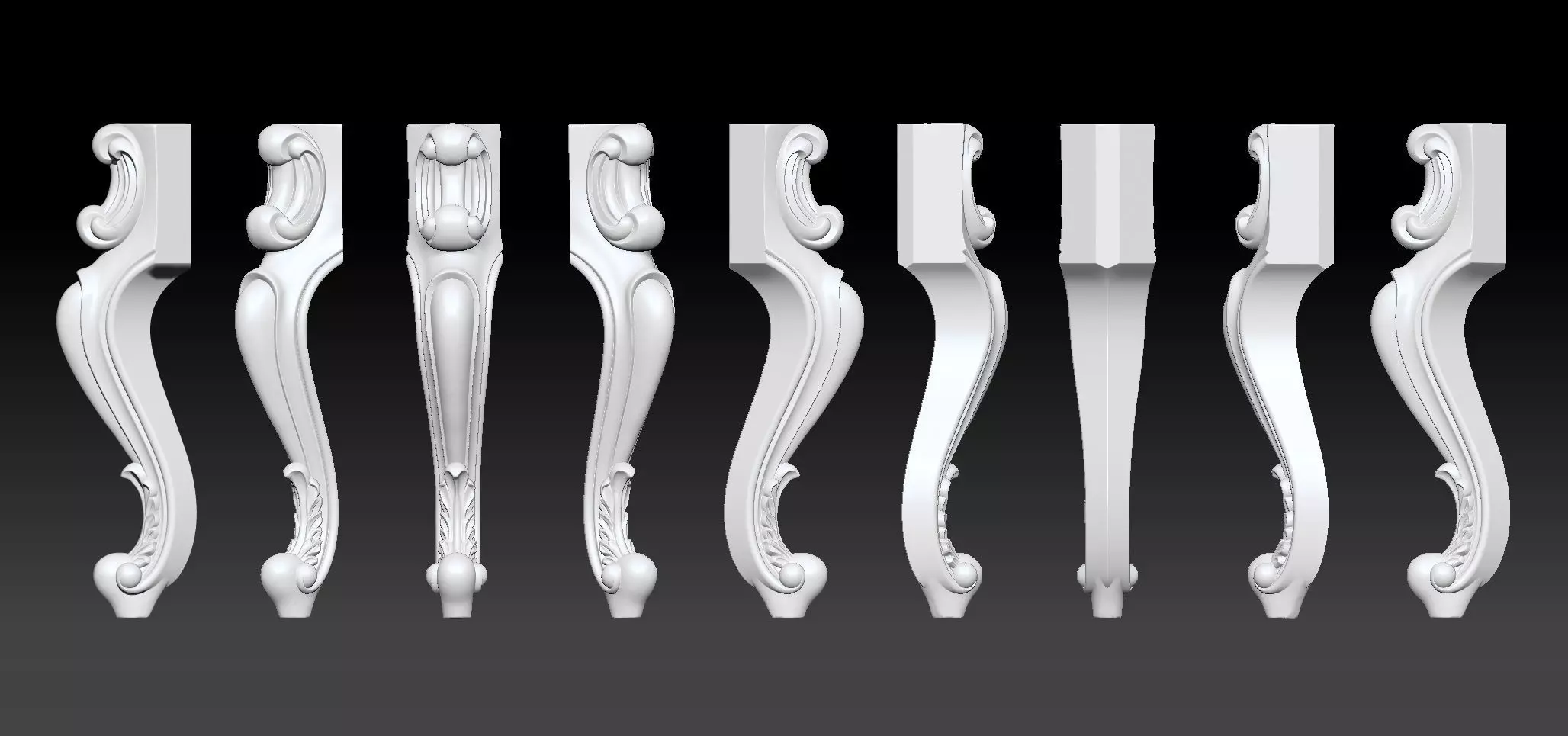 Furniture Legs 3d STL Model Relief for CNC set 015 3D print model_0