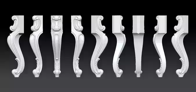 Furniture Legs 3d STL Model Relief for CNC  set 015 3D print model
