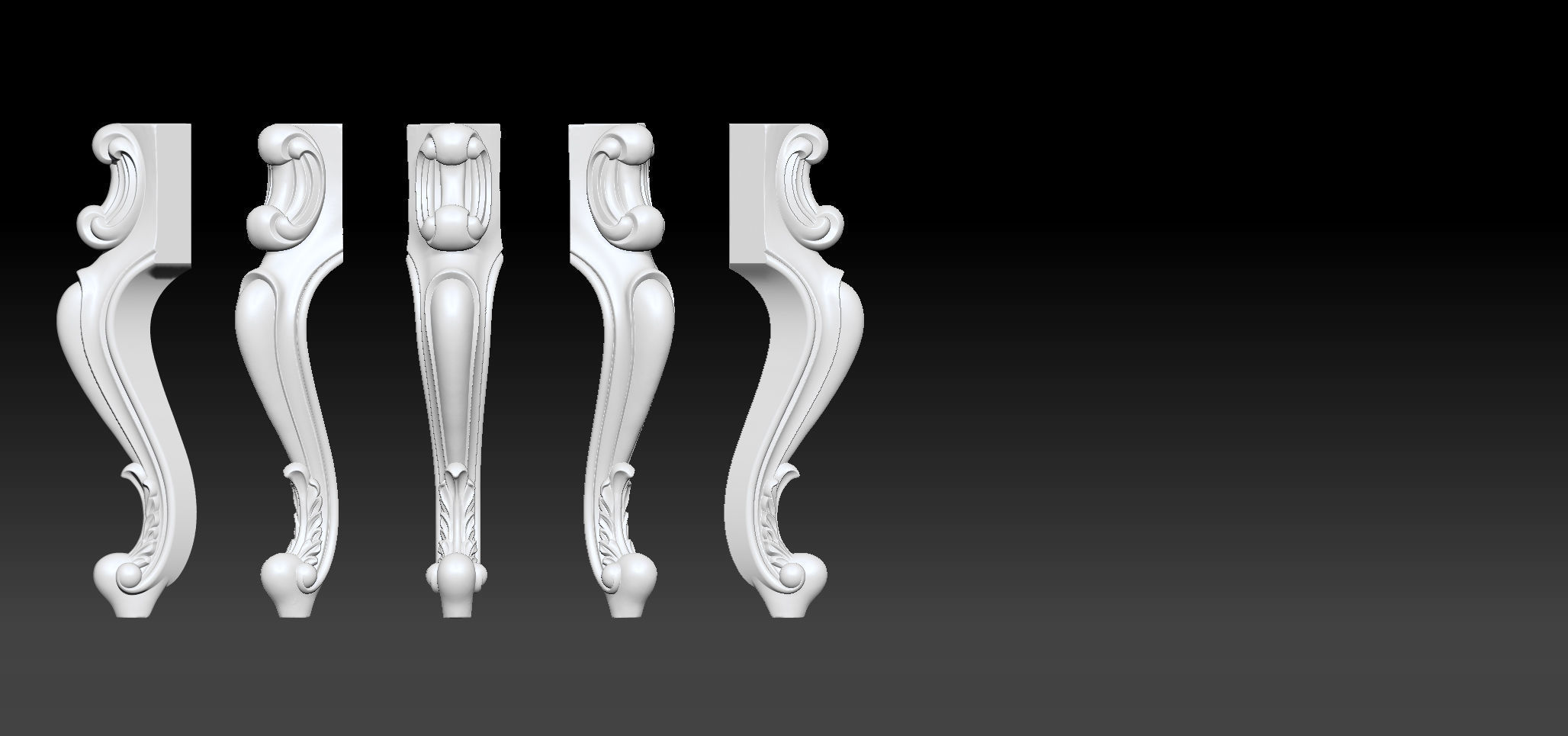 Furniture Legs 3d STL Model Relief for CNC set 015 3D print model_5