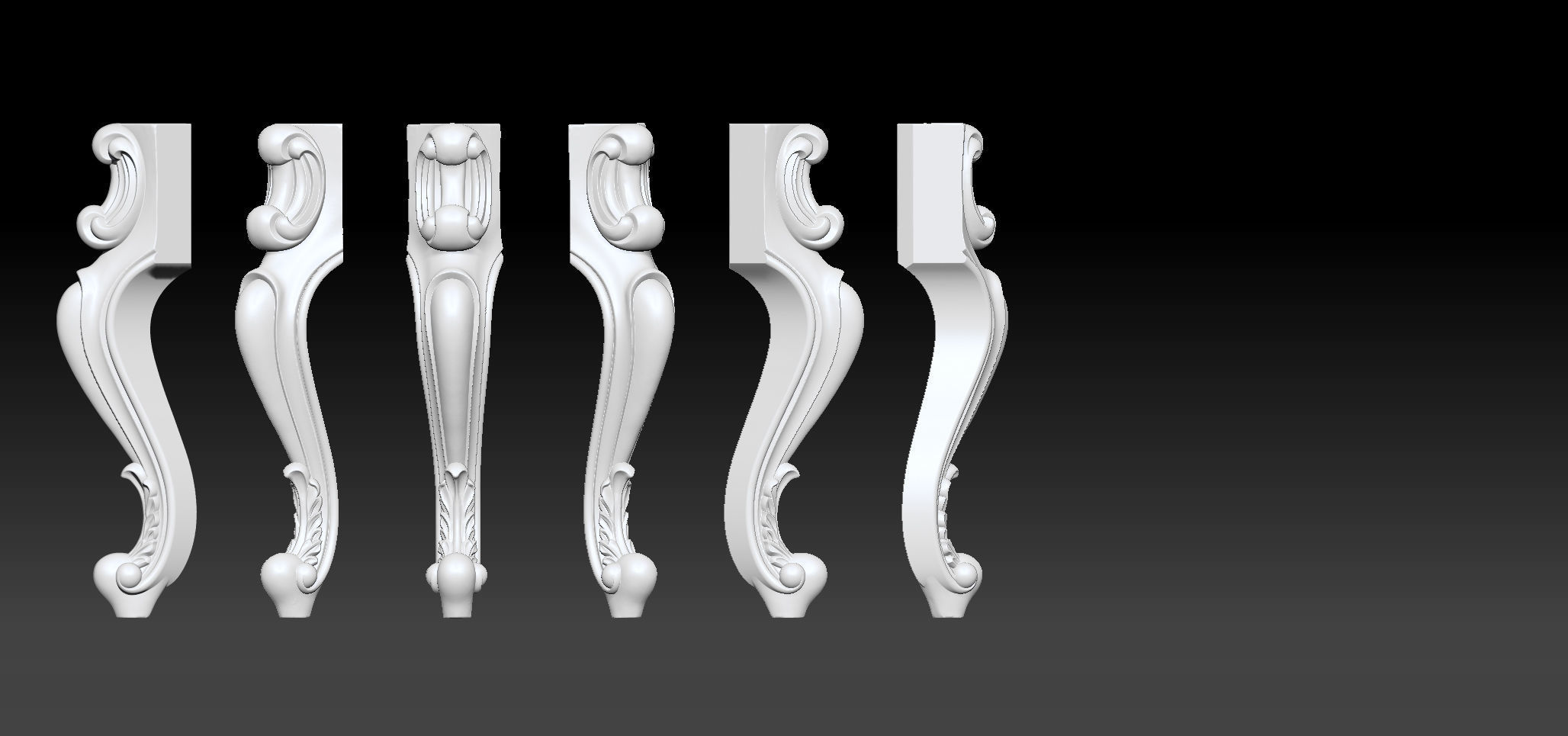 Furniture Legs 3d STL Model Relief for CNC set 015 3D print model_4