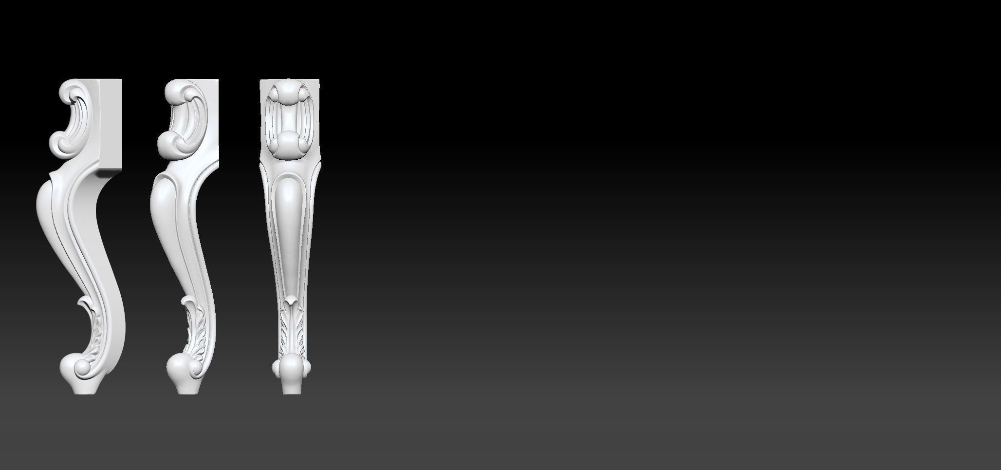 Furniture Legs 3d STL Model Relief for CNC set 015 3D print model_7