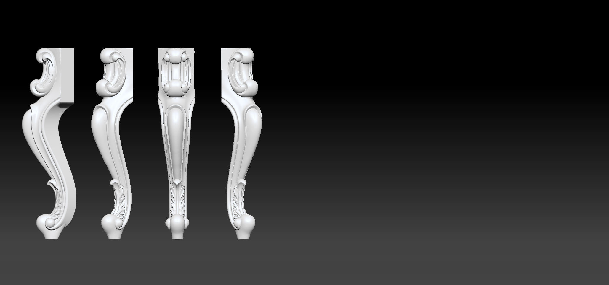 Furniture Legs 3d STL Model Relief for CNC set 015 3D print model_6