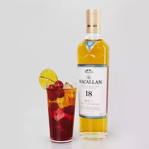 Cherry whiskey smash socktail