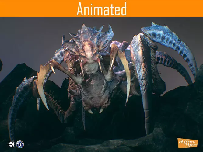 Arachnid Boss Low-poly 3D model_0