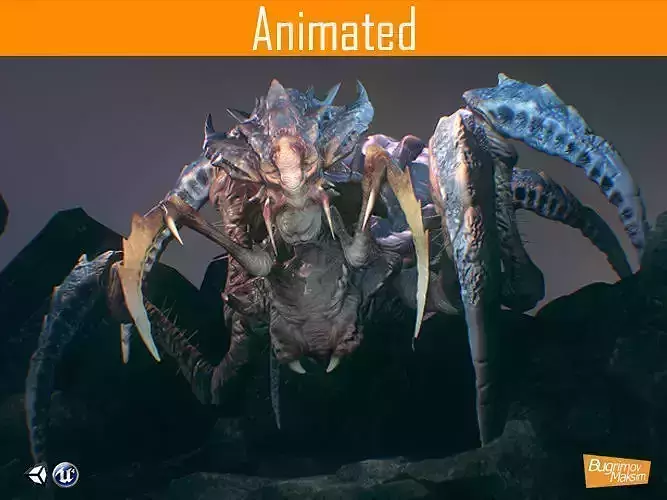 Arachnid Boss Low-poly 3D model