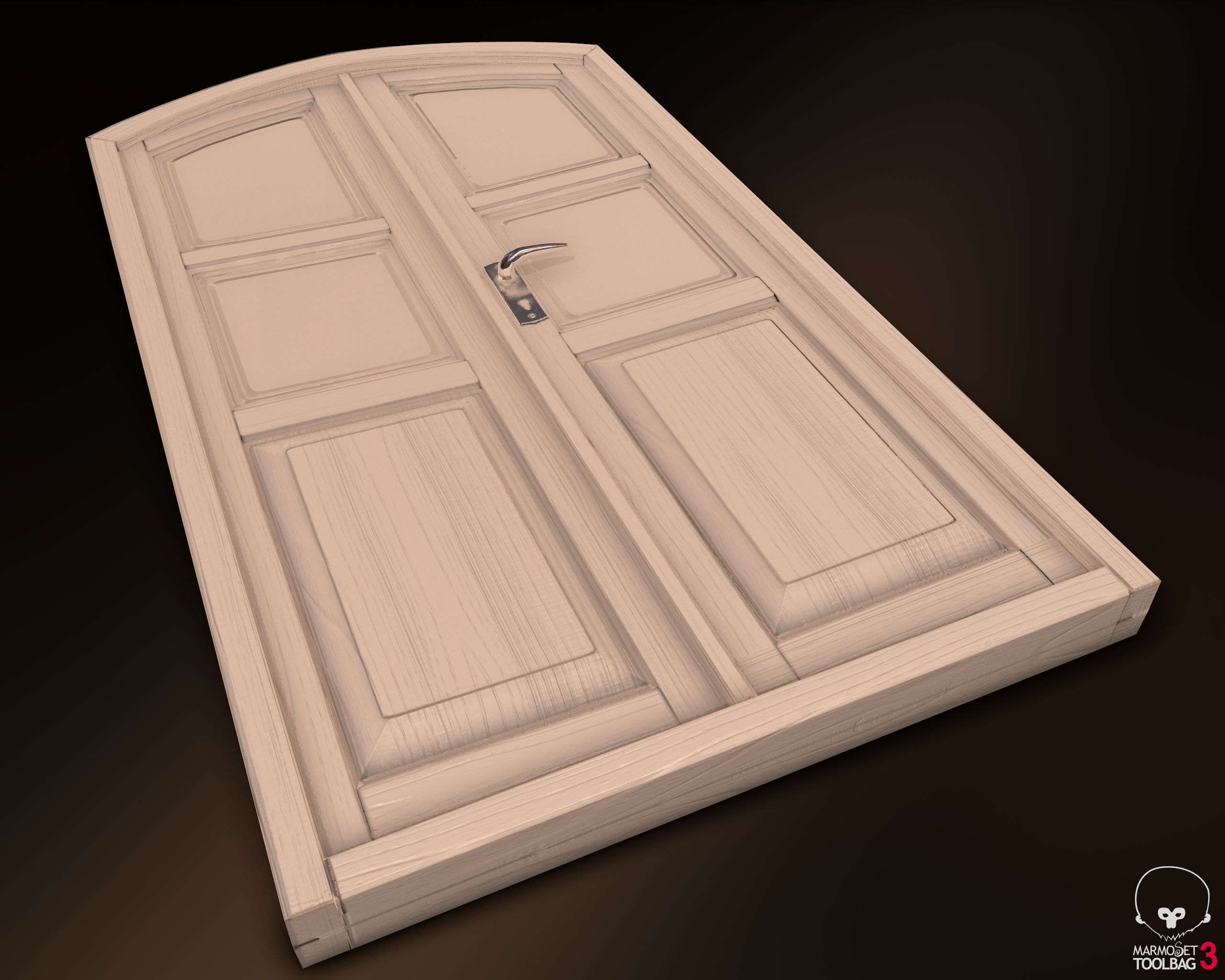 Old Wooden Door and Window Low poly PBR Low-poly 3D model_17