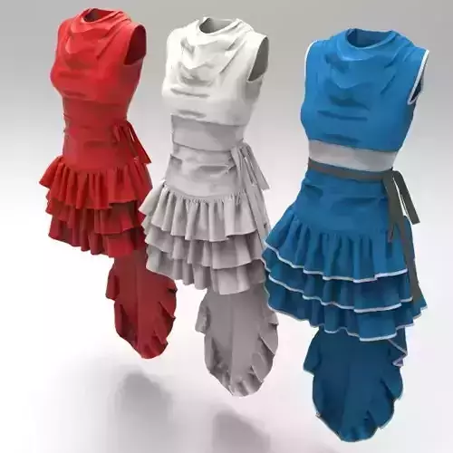 Marvelous Designer Garment - 08 Blue Dress