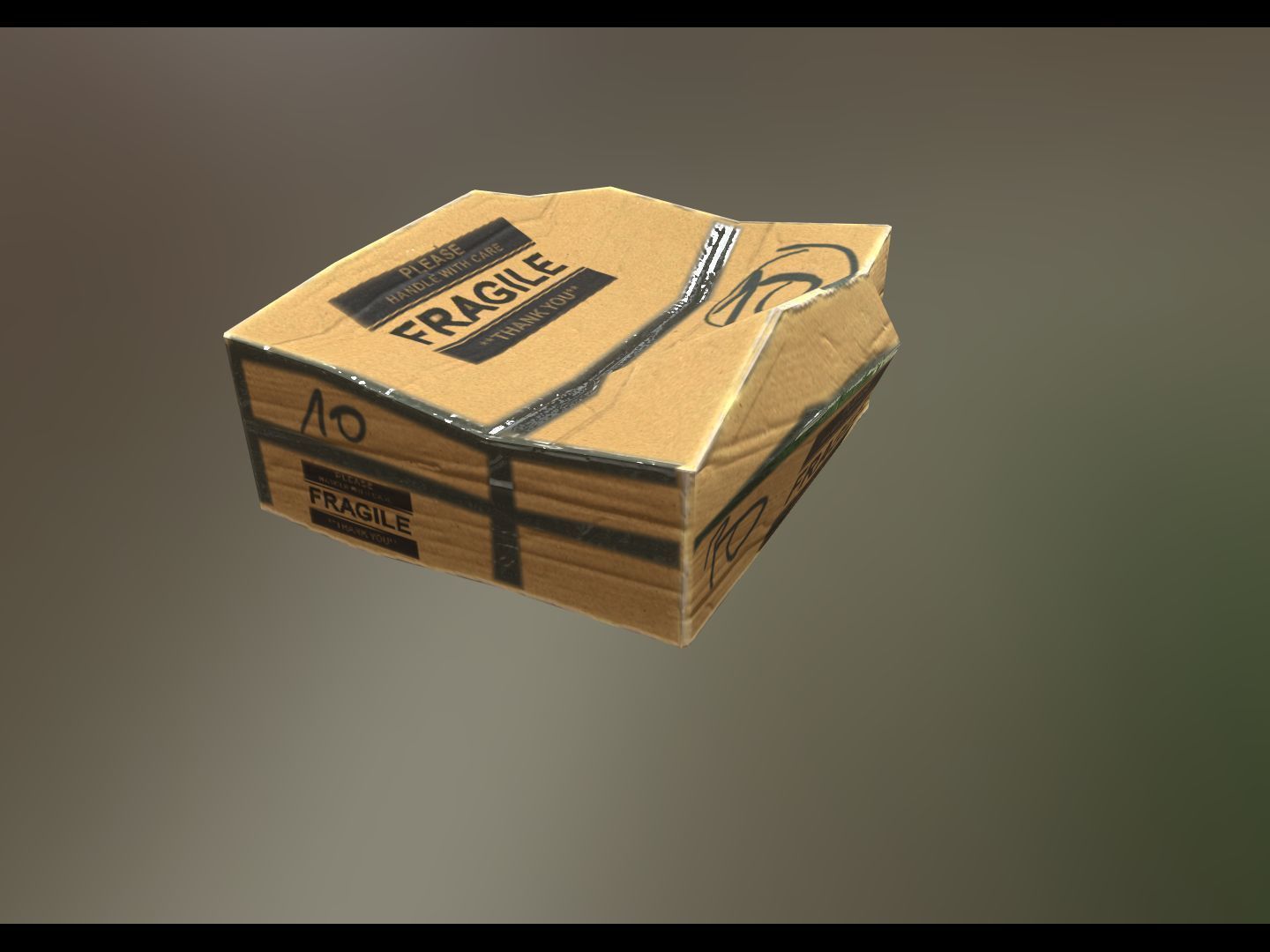 Card Box for Unreal Low-poly 3D model_5