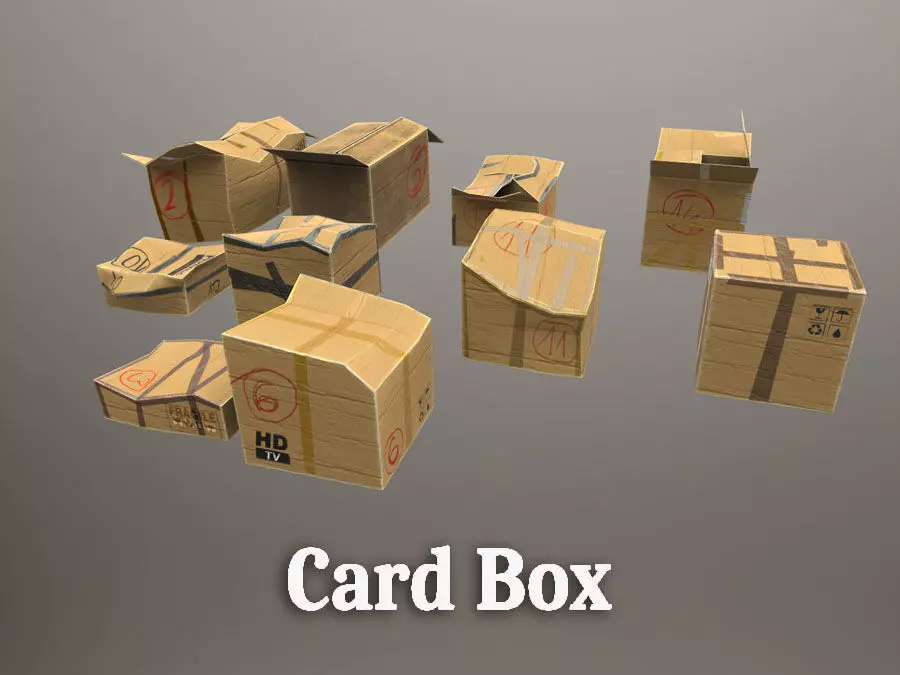 Card Box for Unreal Low-poly 3D model_0