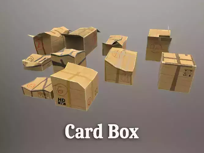 Card Box for Unreal Low-poly 3D model