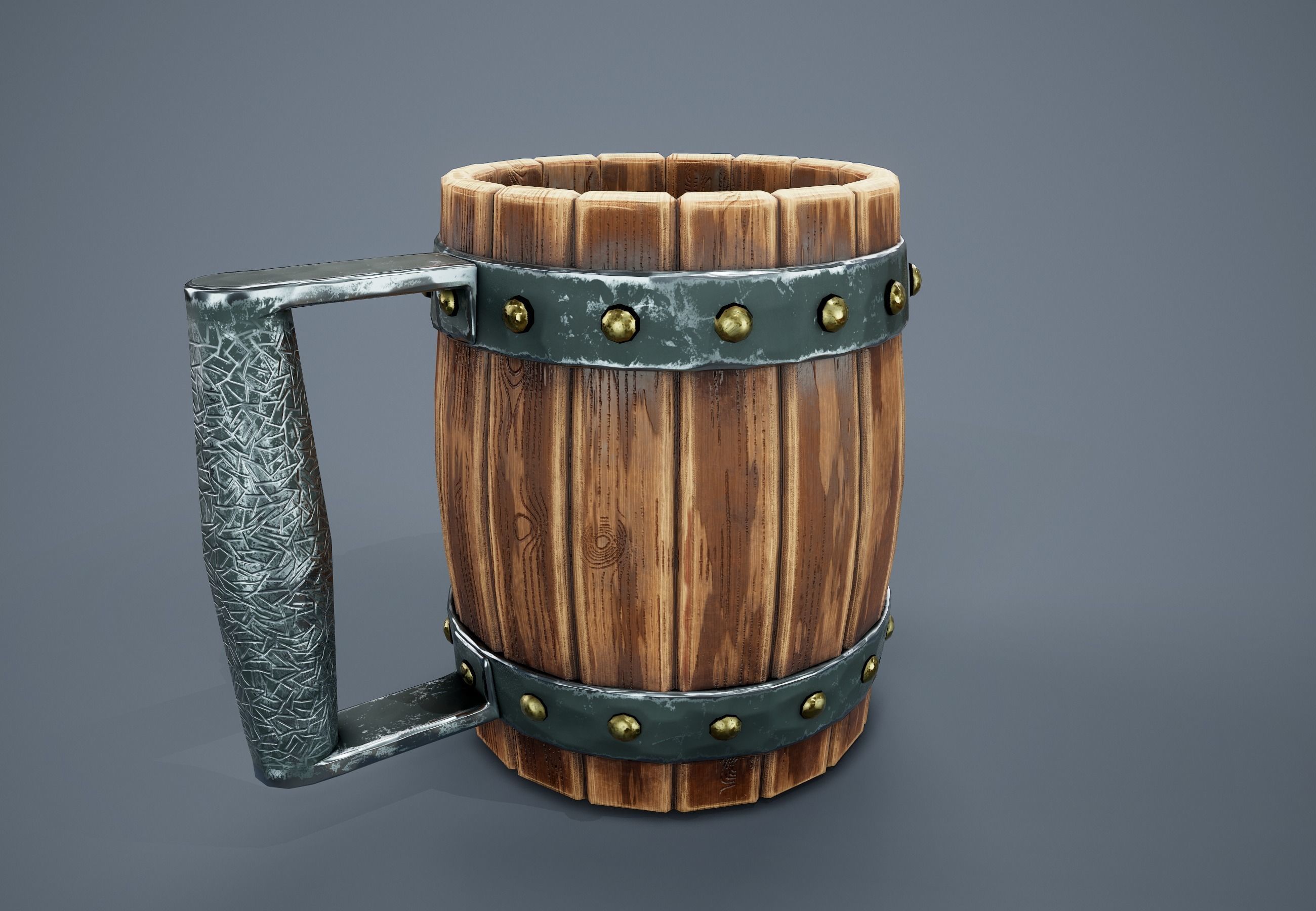 Medieval Beer Mug PBR Game Ready Low-poly 3D model_2