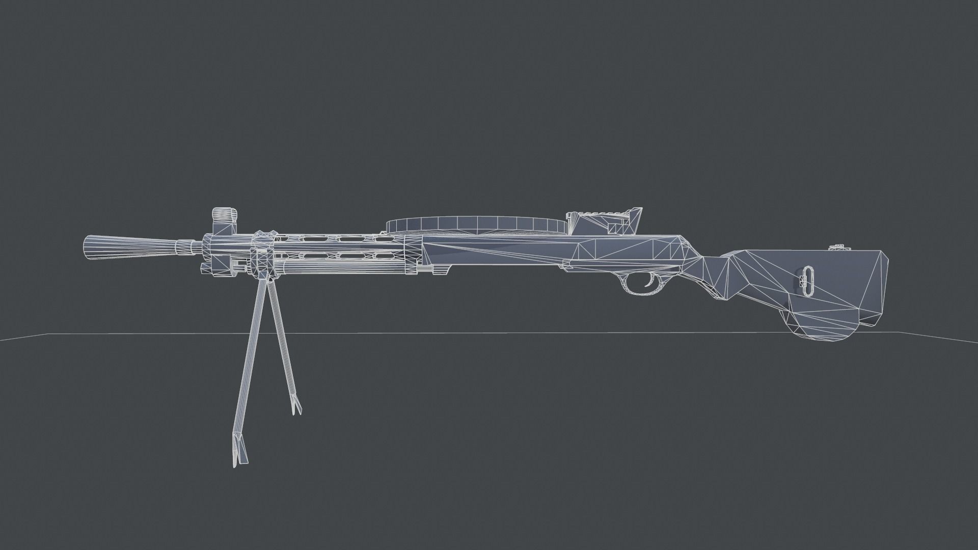 DP-28 machine gun Low-poly 3D model_13