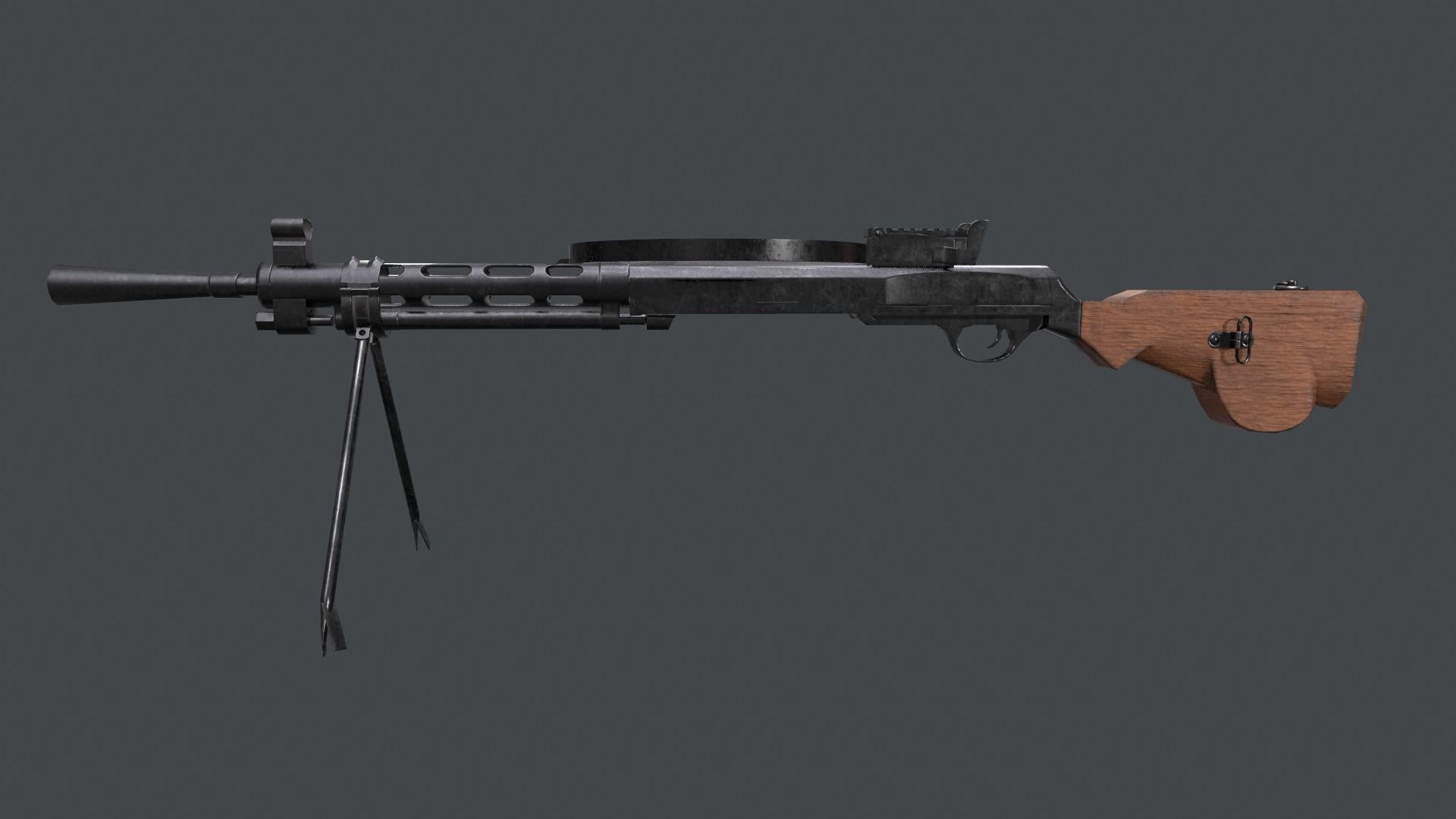 DP-28 machine gun Low-poly 3D model_5