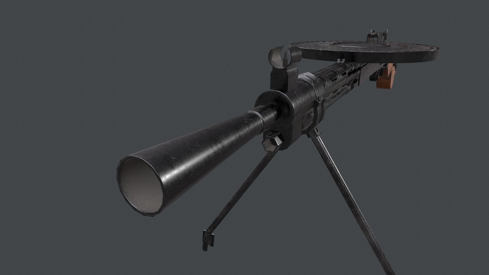 DP-28 machine gun Low-poly 3D model_4