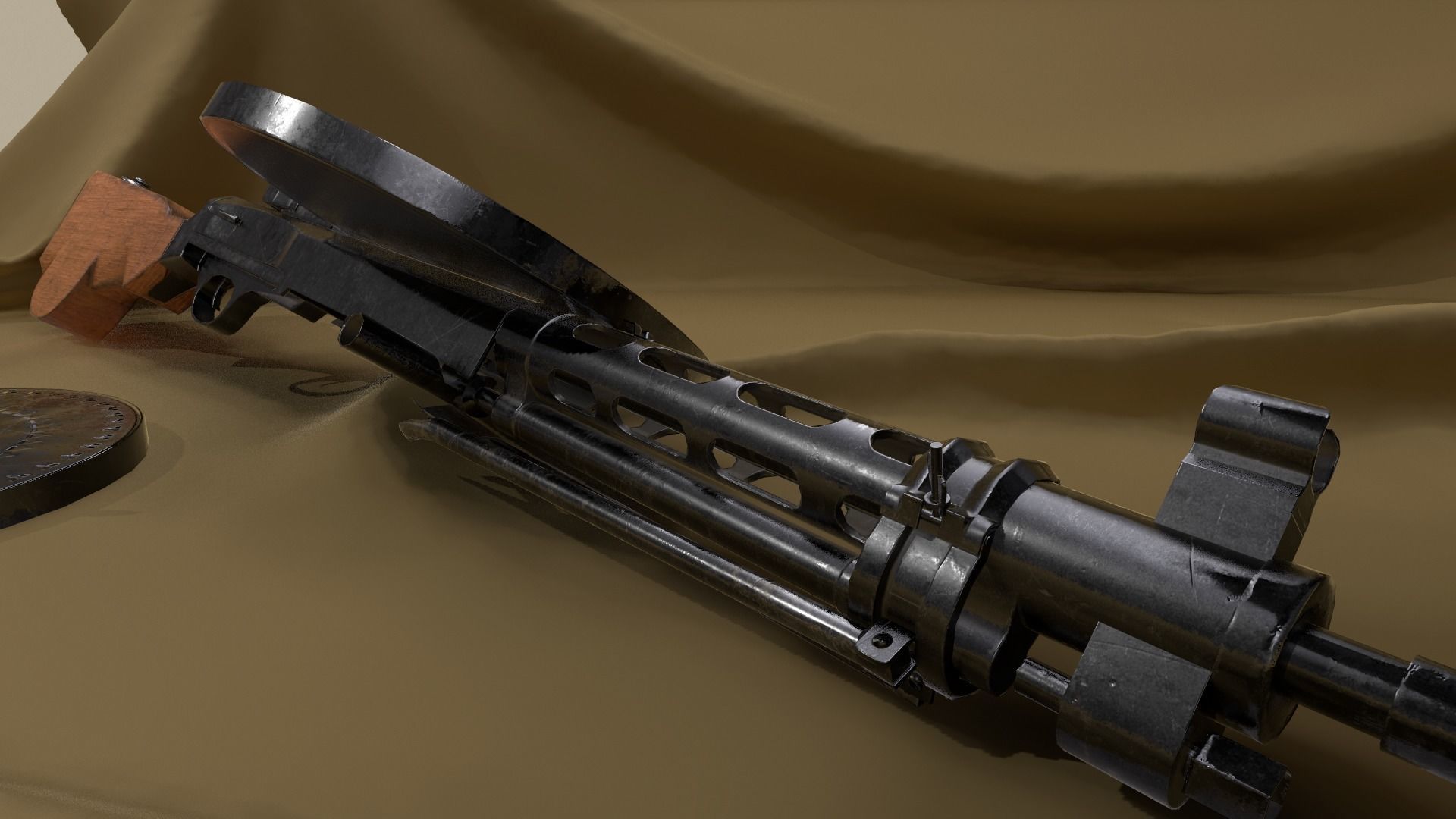 DP-28 machine gun Low-poly 3D model_2