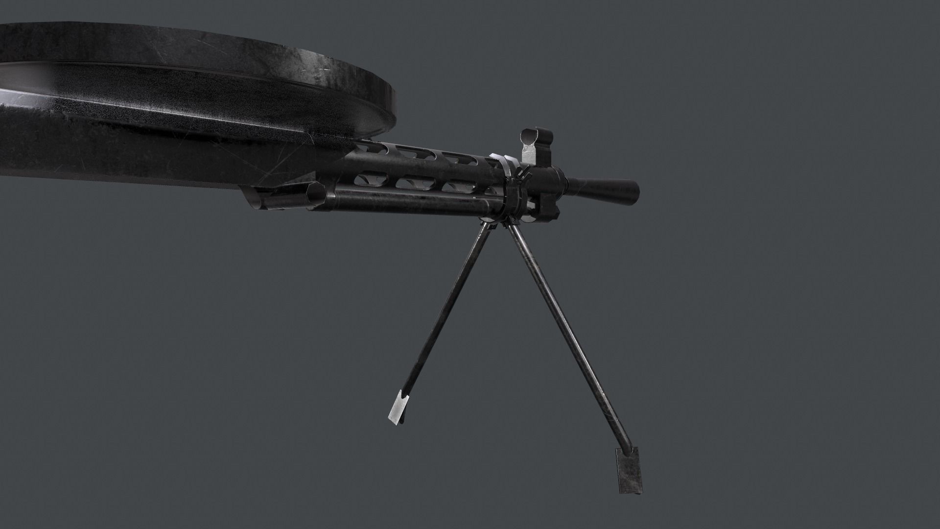 DP-28 machine gun Low-poly 3D model_9