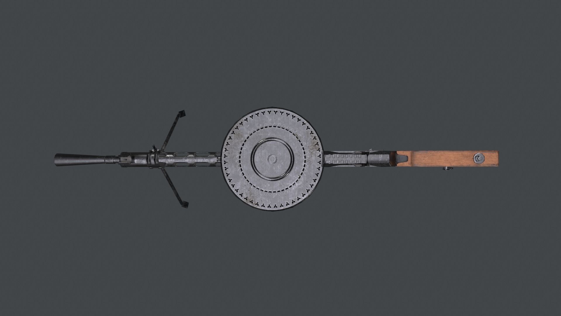 DP-28 machine gun Low-poly 3D model_8