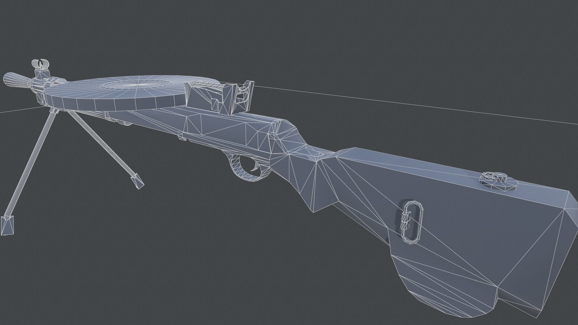 DP-28 machine gun Low-poly 3D model_12