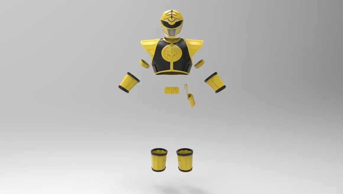 White Ranger MMPR full suit for 3D Print 3D print model_0