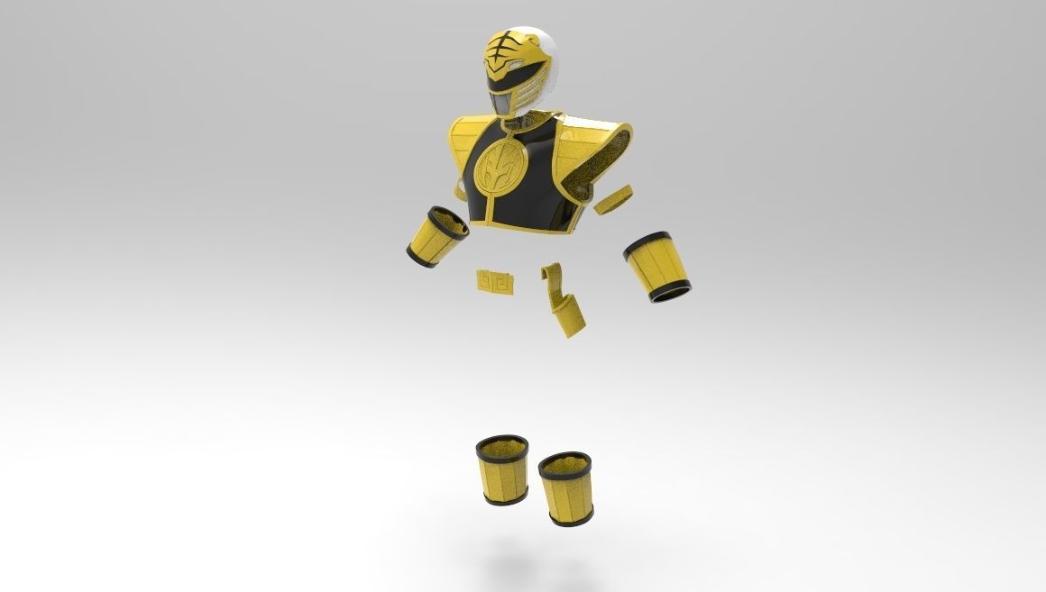 White Ranger MMPR full suit for 3D Print 3D print model_2