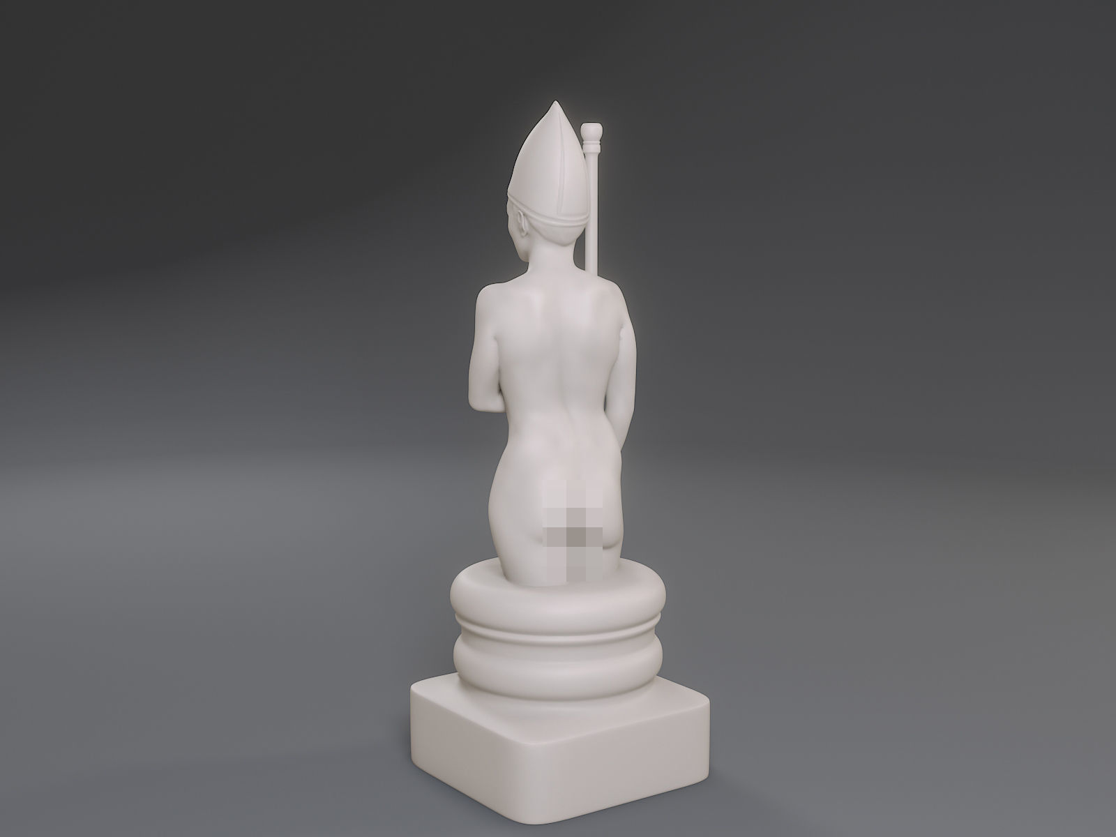 White Chess Female Bishop 3D print model_4