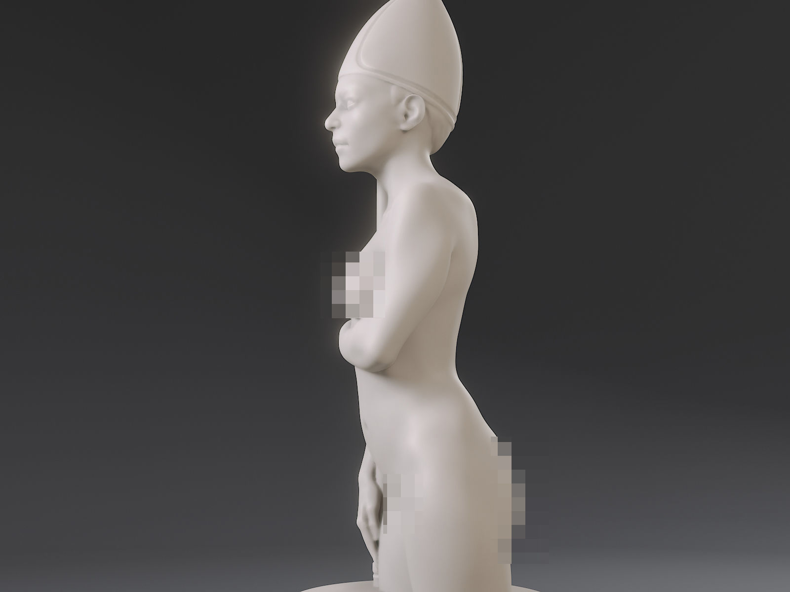 White Chess Female Bishop 3D print model_16