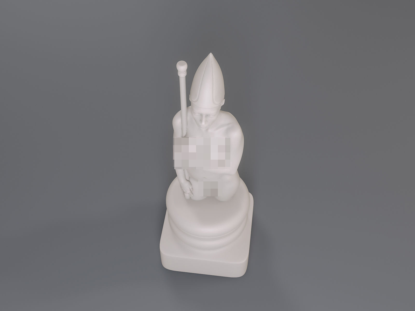 White Chess Female Bishop 3D print model_13