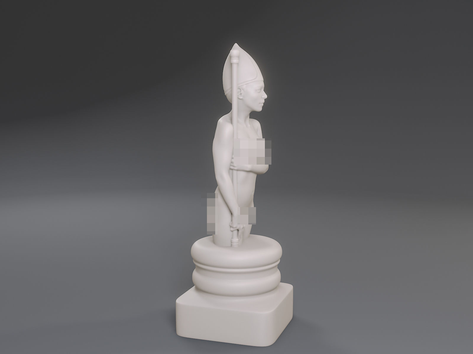 White Chess Female Bishop 3D print model_8