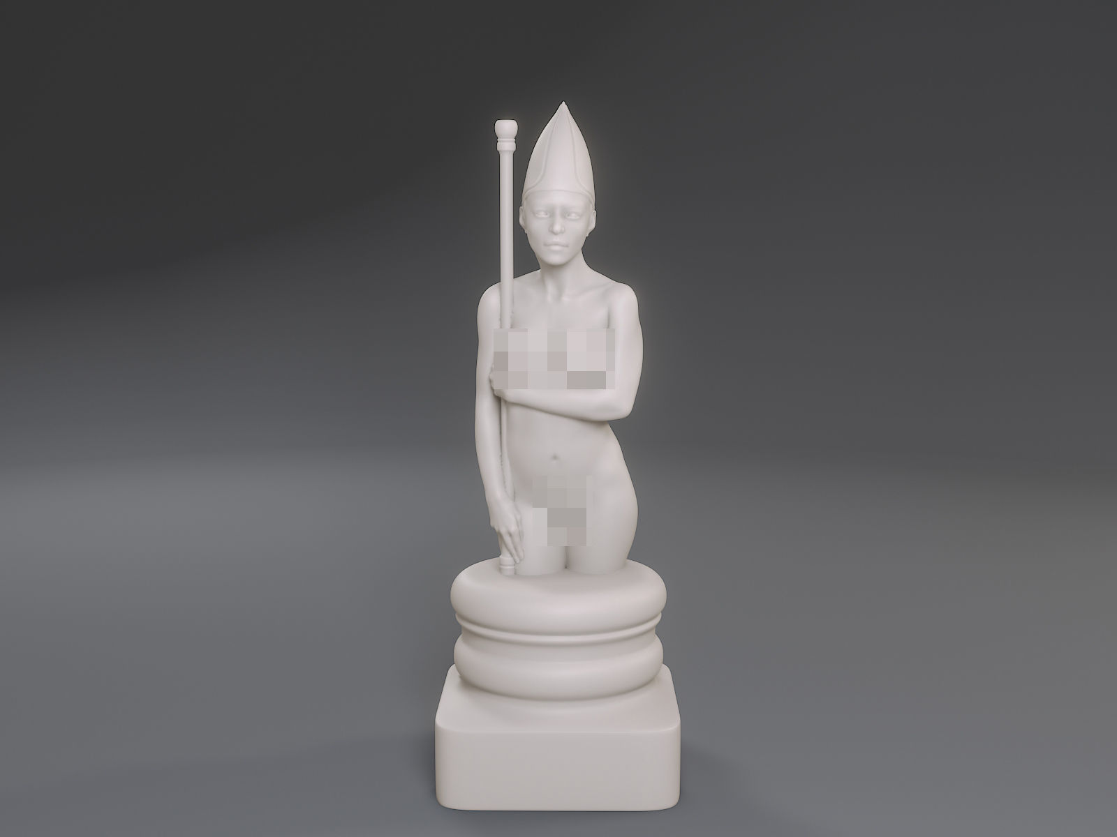 White Chess Female Bishop 3D print model_10